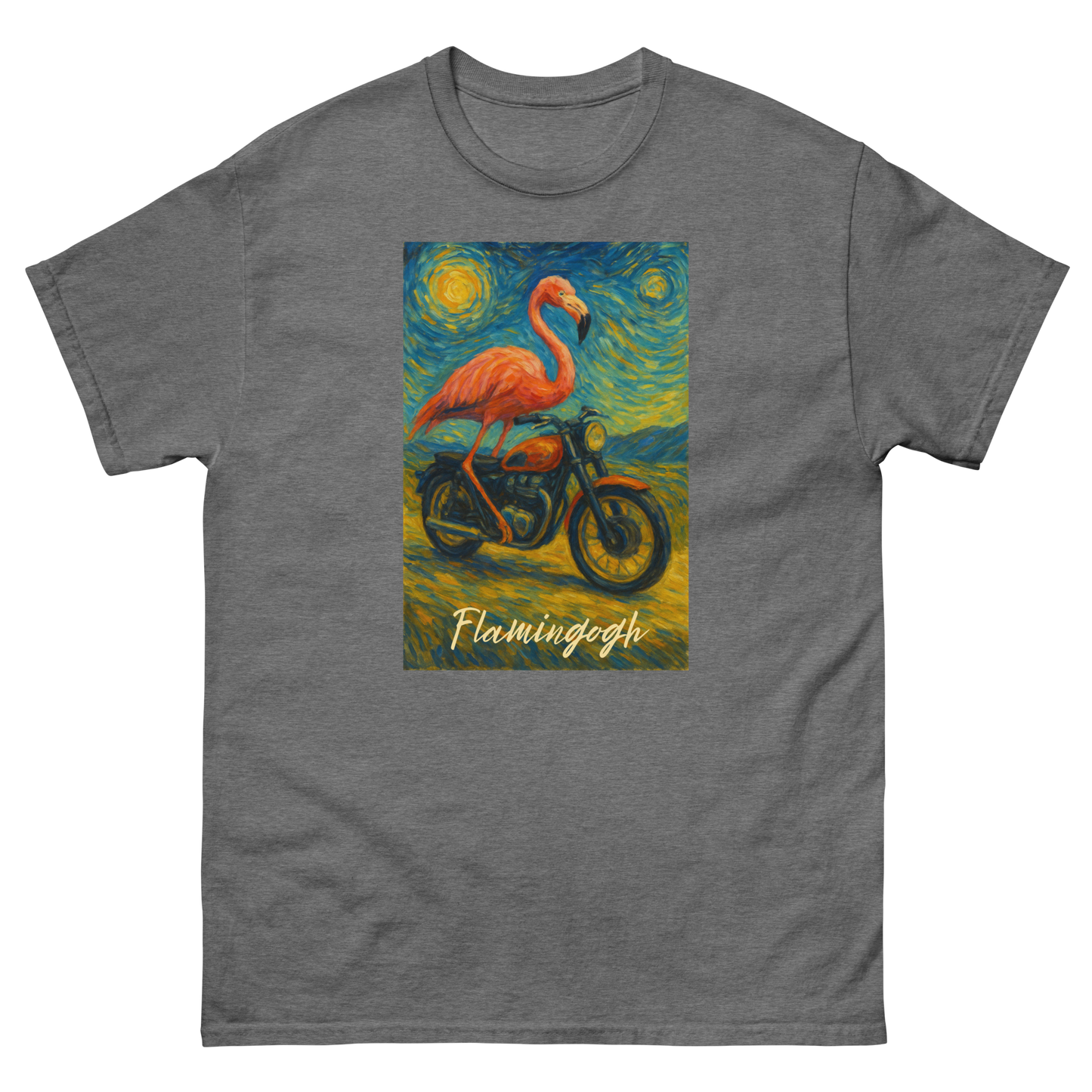 Flamingogh Flamingo Van Gogh Tee – Unique Art Lover Gift, Unisex, Soft Cotton