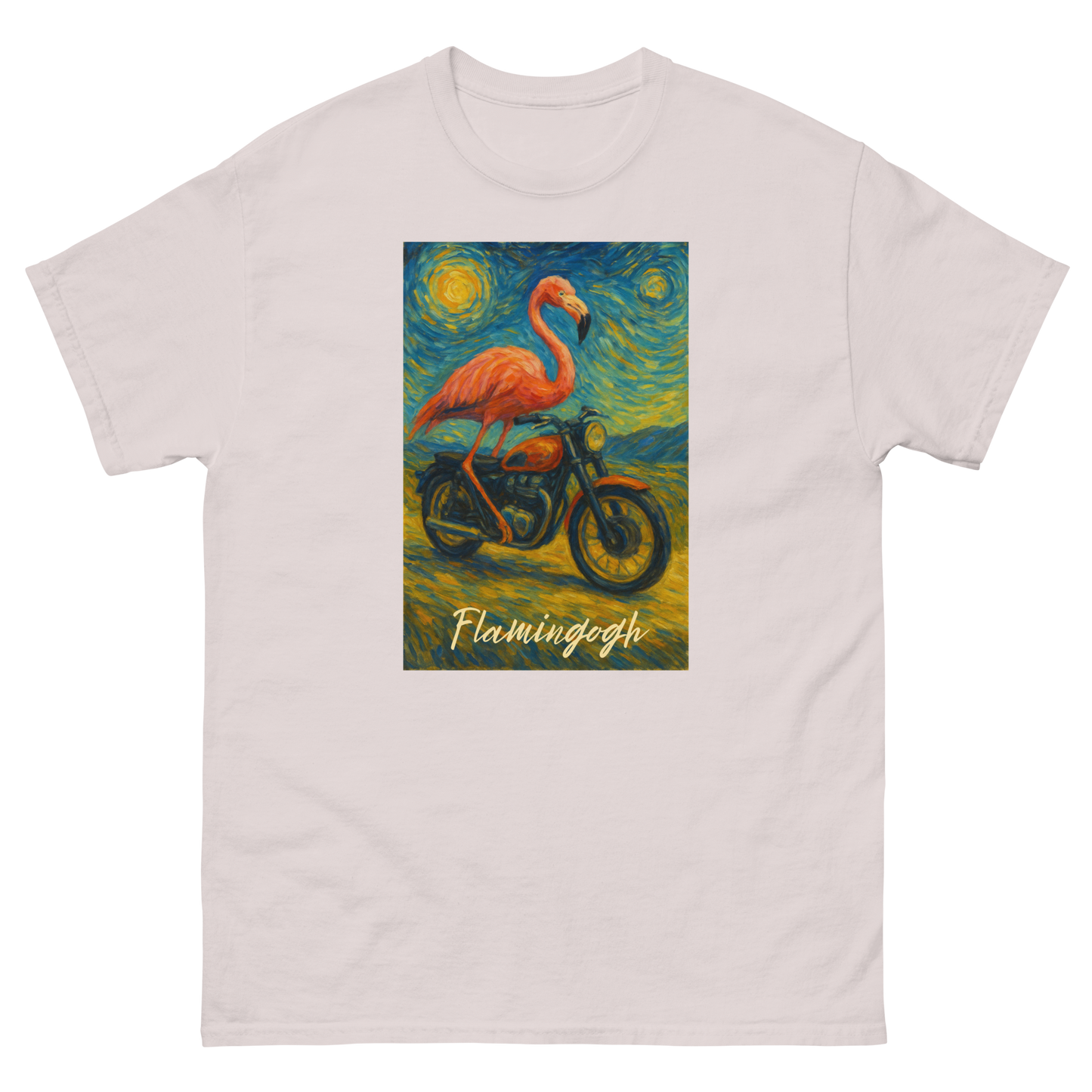 Flamingogh Flamingo Van Gogh Tee – Unique Art Lover Gift, Unisex, Soft Cotton