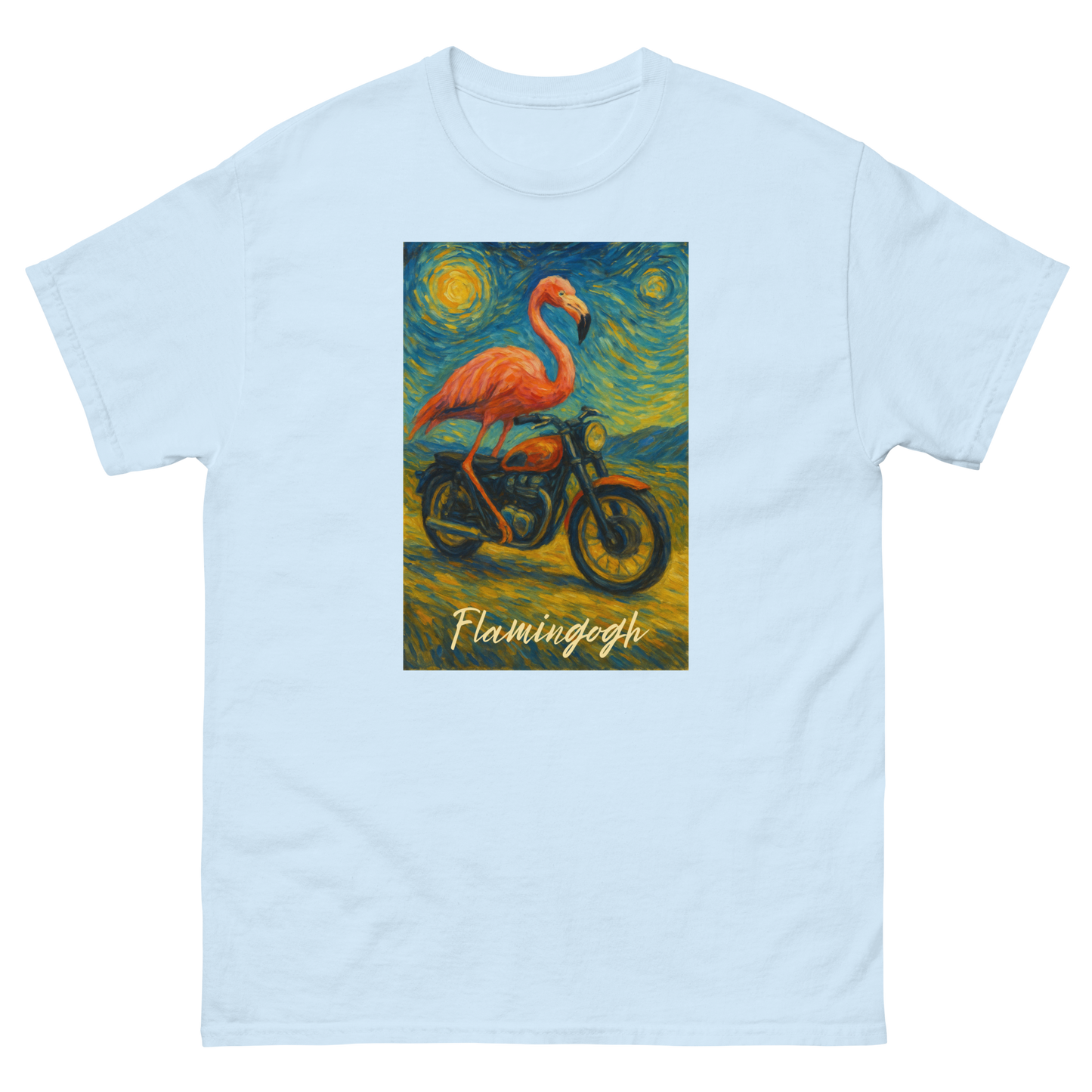 Flamingogh Flamingo Van Gogh Tee – Unique Art Lover Gift, Unisex, Soft Cotton