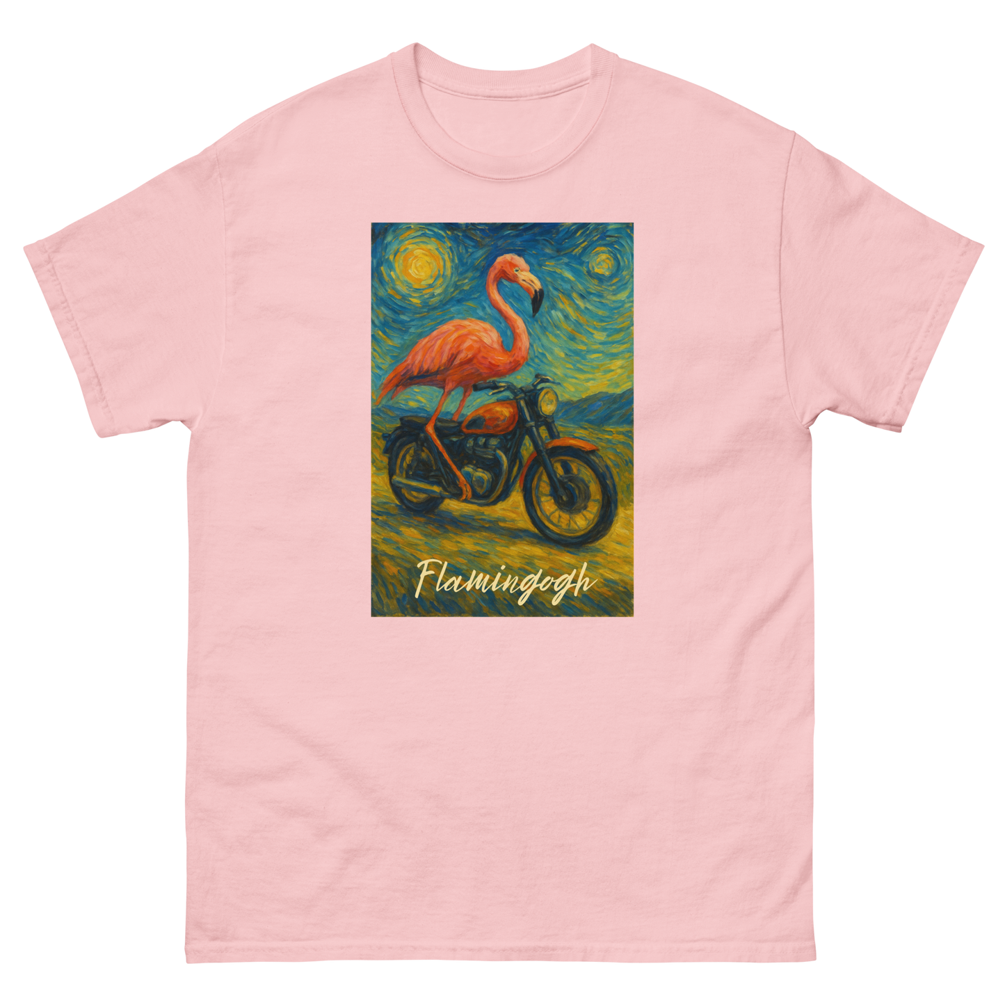 Flamingogh Flamingo Van Gogh Tee – Unique Art Lover Gift, Unisex, Soft Cotton