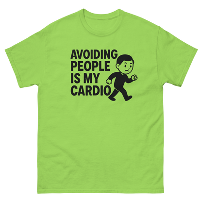 Avoiding People Is My Cardio Funny T-Shirt – Introvert Humor Tee, Unisex, Soft Cotton