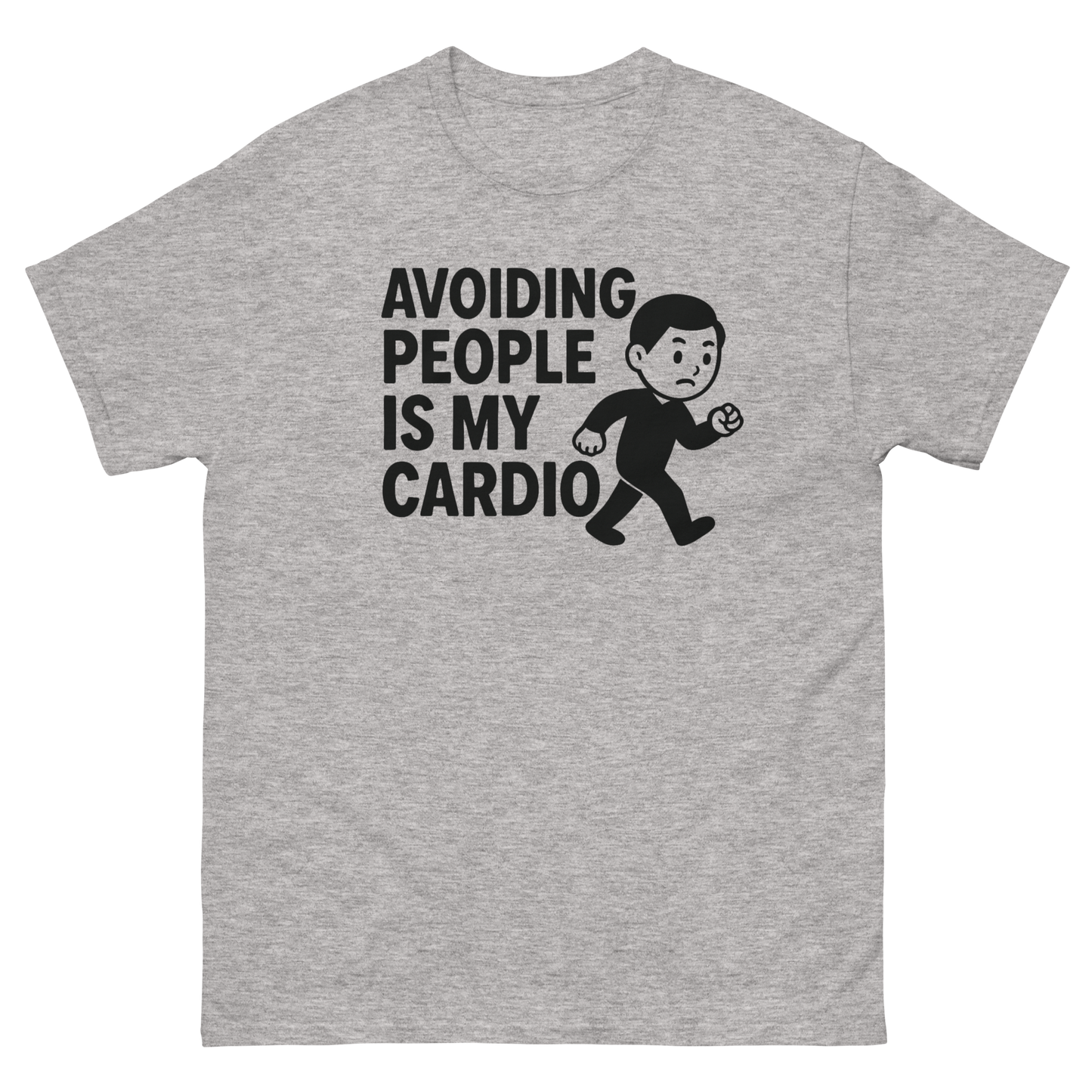 Avoiding People Is My Cardio Funny T-Shirt – Introvert Humor Tee, Unisex, Soft Cotton