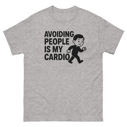 Avoiding People Is My Cardio Funny T-Shirt – Introvert Humor Tee, Unisex, Soft Cotton